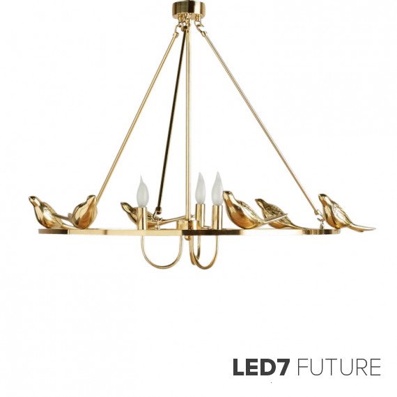 Loft Industry Modern - Golden Perch Chandelier